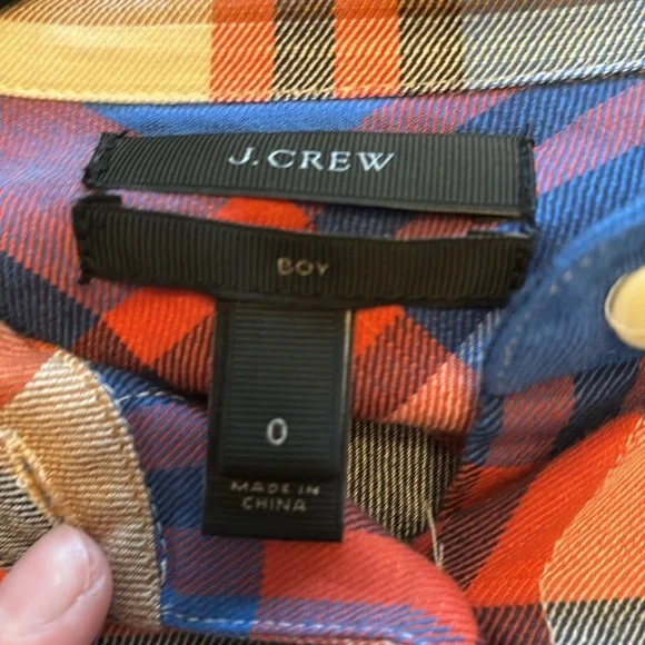 J.Crew Blue Red Plaid Button Down Shirt Boy style size 0 - Picture 6 of 6